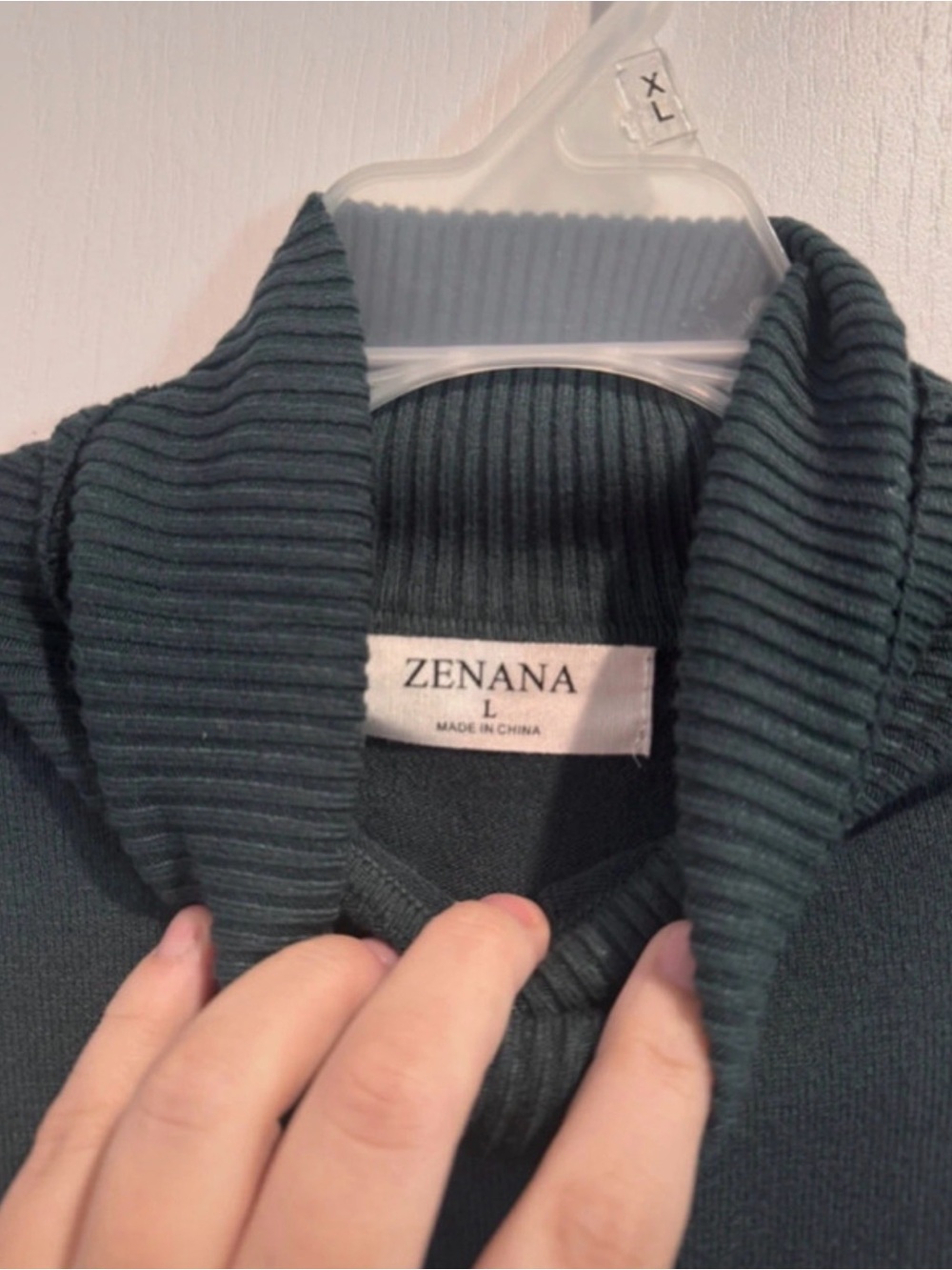 Zenana Outfitters Dark Green Cozy Turtleneck Sweater - Picture 3 of 3